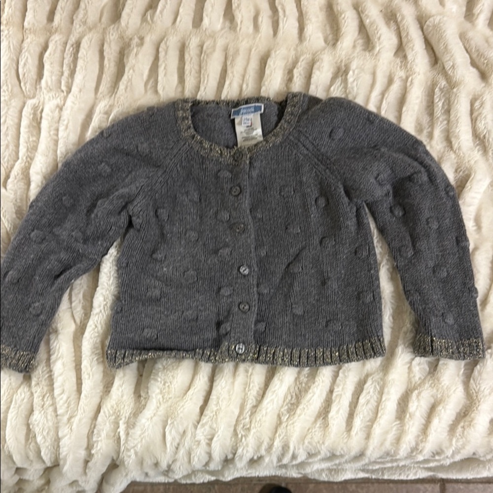 Jacadi Pendleton Gray Knit Button-Front Women's Cardigan Sweater